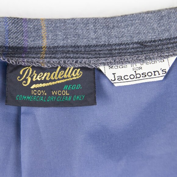 Vintage Gray Plaid 100% Wool Pleated Skirt Size 28 | Small Academia Prep - Picture 10 of 15